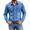 Blue, variant on Dpjklzsn Men's Button-Up Shirt, Long Sleeve Collared Shirt with Flap Chest Pockets for Casual Denim Outfits
