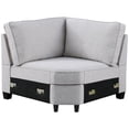 thumbnail image 6 of Pemberly Row Transitional Polyester Fabric U-Shaped Sectional Sofa in Light Gray, 6 of 8