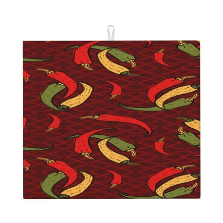 

Goofa Dish Drying Mat Super Absorbent Drying Mat Large Dish Drying Mats for Kitchen Counter Easy Clean Dish Mat Kitchen Drying Mat 16 x 18 ( Hot Chili )