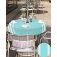 thumbnail image 5 of Outdoor Tablecloth with Umbrella Hole, Farmhouse Teal White Stripe Round Tables Waterproof Tabletop Collection for Patio, Garden, Picnic, Camping, Dining 60R, 5 of 6