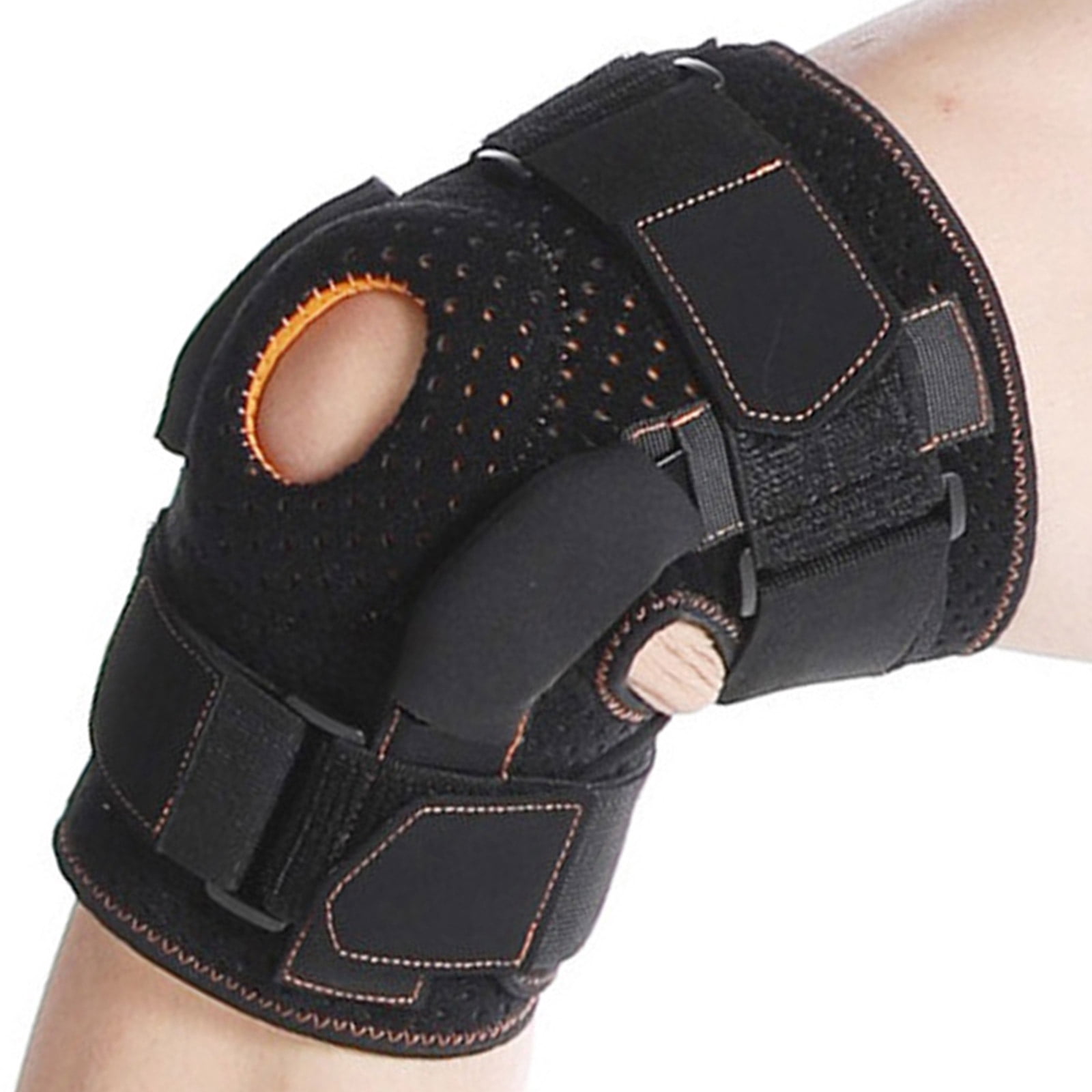 Knee Brace with Metal Hinges and Side Stabilizers for Men Women Sport Adjustable Knee Support Brace for Injury Recovery