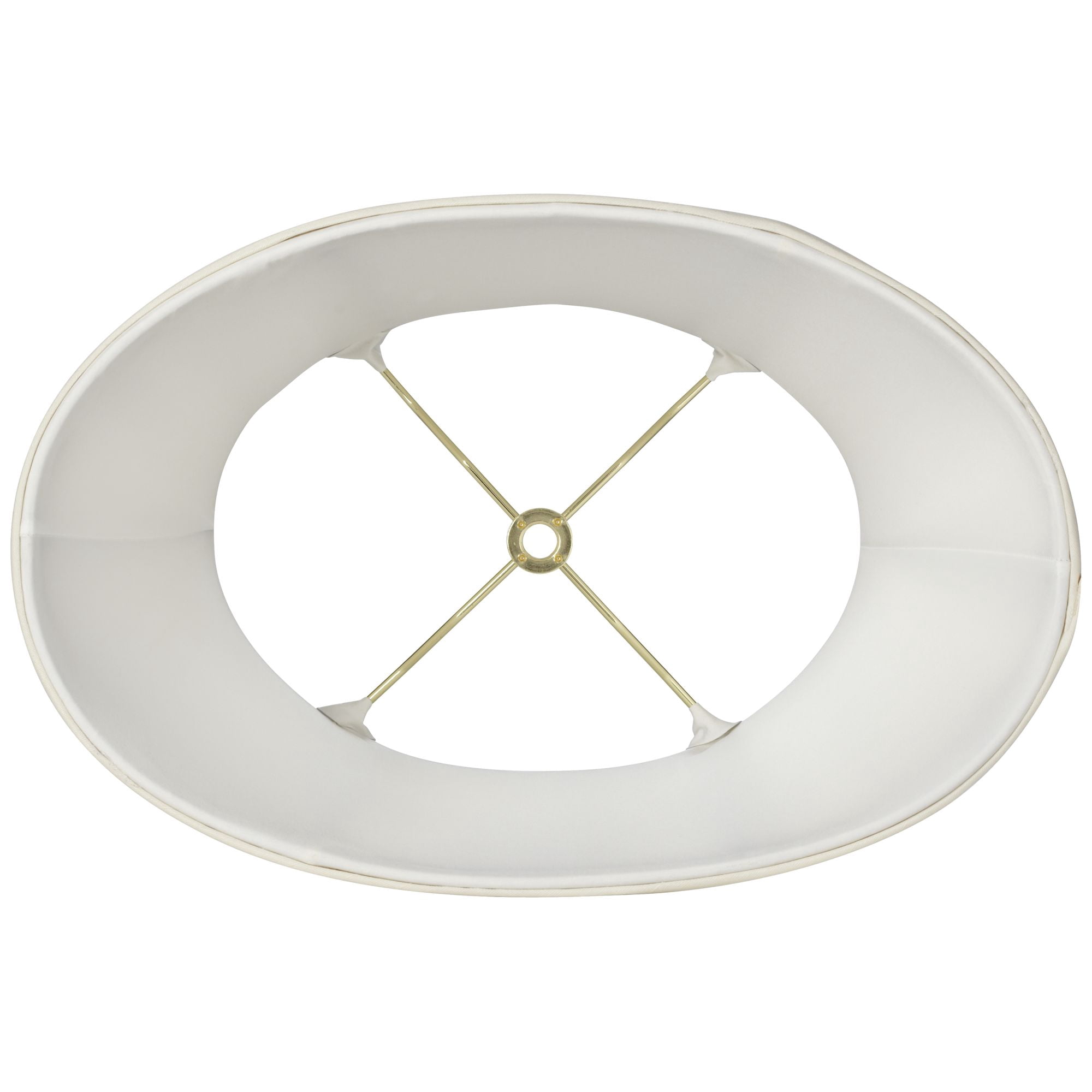 Springcrest Set of 2 Oval Lamp Shades Cream Small 9" Wide x 6.5" Deep at Top 12" Wide x 8" Deep at Bottom 9" High Spider Harp Finial