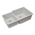 thumbnail image 4 of 32" x 19" Quartz Kitchen Sink, 40/60 Double Bowl Kitchen Sinks, Drop-in Sink, Undermount Sink, Galaxy White Kitchen Sink, Double Sink Kitchen, Grids, Strainer and Flange, Lexicon Platinum LP-4060-W, 4 of 12