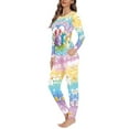 thumbnail image 2 of FKELYI Hippie Easter Eggs Pajamas for Women Set Size S Leisure Floral Daisy Long Sleeve Pj 2 Pieces Comfy Crew Neck Nightwear for Women Sleepwear, 2 of 4