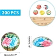 thumbnail image 2 of 200 Pcs 12mm Printed Glass Cabochons, Flatback Dome Cabochons, Mosaic Tile for Photo Pendant Making Jewelry, Flower, 2 of 7