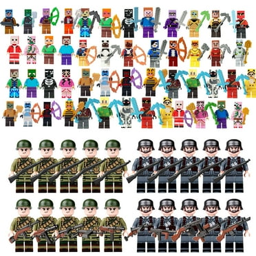 70 Pcs Minecraft action figures Toys Steve Toy Collectible with Accessory , 1.77-inch Minifigures Pixelated Design Gift for Kids