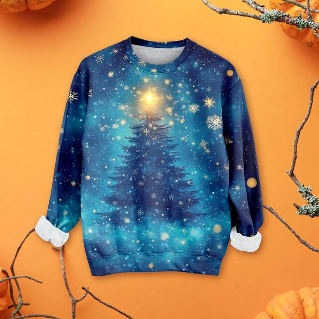 Chandails de Noël pour Femmes 2025 Col Rond Hiver Mignons Pulls