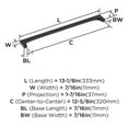 thumbnail image 6 of Amerock Merced 12-5/8 inch (320mm) Center-to-Center Matte Black Cabinet Pull, 6 of 7