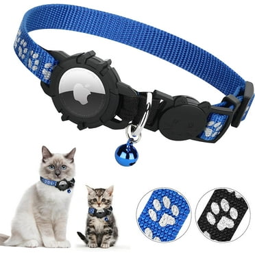 Airtag Cat Collar, Kitten Collar with Waterproof Airtag Holder, Lightweight GPS Cat Collar with Bell, Adjustable Breakaway Safety Buckle Collar for Cat Dog Kitten Puppy
