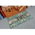 thumbnail image 3 of Patchwork Rug, Turkish Rug, Small Rug, Vintage Rug, Anatolian Rug, Rugs For Bathroom, 1.6x3.3 ft Green Rug, Entry Rug, Small Wool Rug, 13438, 3 of 10