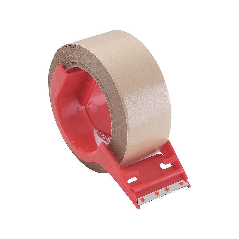 Staples Paper Packaging Tape with Dispenser 1.89" x 44 Yds Brown 1/Roll