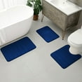 thumbnail image 7 of Tripumer Memory Foam Bathroom Rug Set 2 Piece 16 x 24 and 20 x 32 inch Bathroom Mats and Rugs Sets for Washroom Toilet Navy Blue, 7 of 7