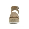 thumbnail image 3 of Soda Topic Open Toe Buckle Ankle Strap Espadrilles Flatform Wedge Casual Sandal, 3 of 5