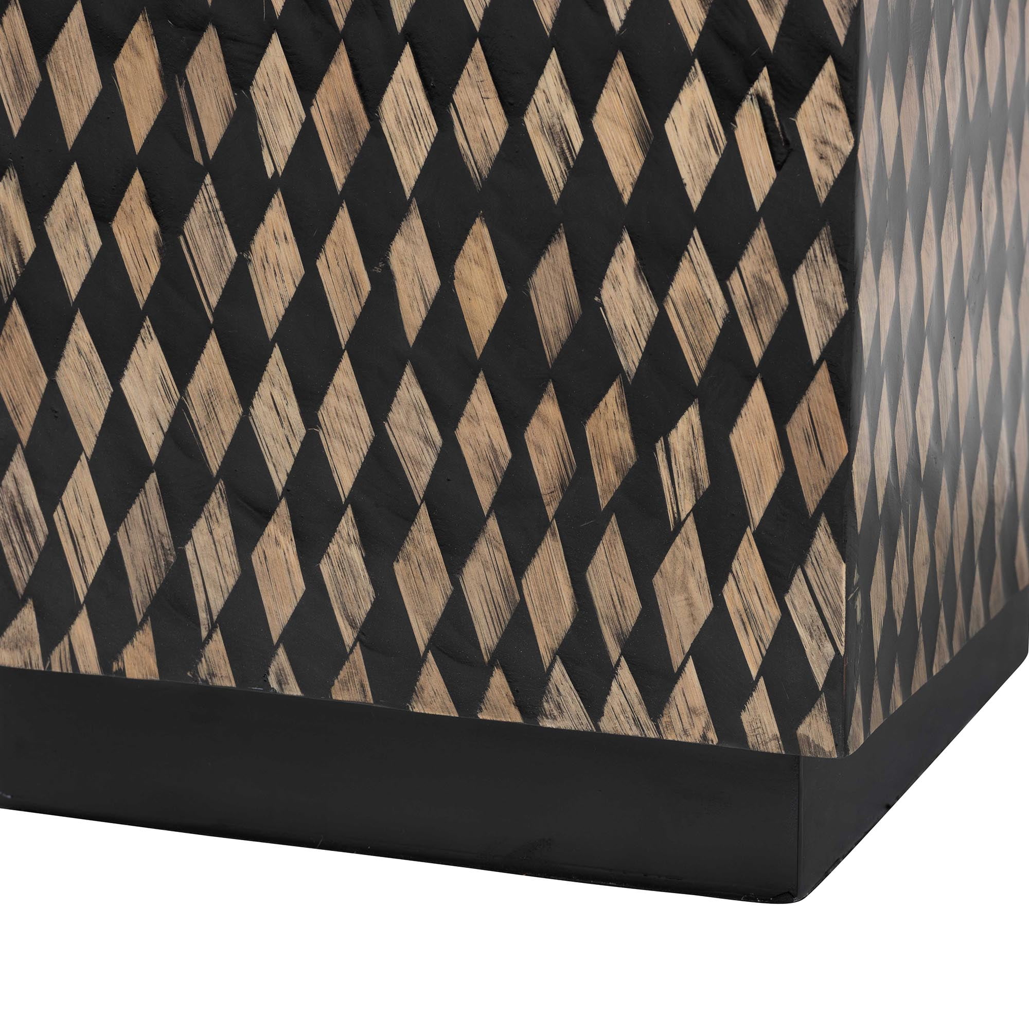 bali & pari Paulo Art-Deco End Table, Black/Brown