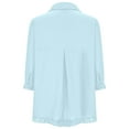 thumbnail image 5 of Pincandy Women Button Down Linen Shirts Solid Summer Casual Blouses Ruffle Hem Flowy Tops Trendy Ladies Going Out Clothes 2025, 5 of 6