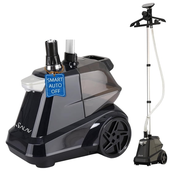 SALAV Heavy Duty Smart 1800 Watt Auto Shut-off Commercial Full-Size Garment Steamer With Foot Pedals, Navy