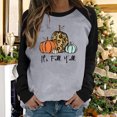 thumbnail image 2 of Penkiiy Chandail en Molleton pour Femmes C'est l'Automne Col Rond Imprimé Chandail Manches Longues Blouse Gris Foncé Y2K Vêtements, 2 of 4
