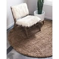 thumbnail image 2 of Unique Loom 3136695 6 x 6 ft. Solid Shag Round Rug, Cocoa, 2 of 5