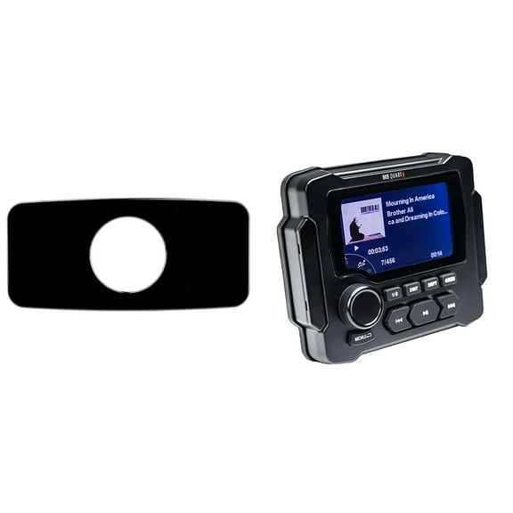 MB QUART GMR-LED Waterproof Radio with SEADASH3B Universal Marine 3" Radio Dash Kit - Black