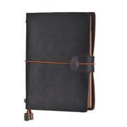 Angle View: Abanopi Leather Soft Cover Refillable Journal Notebook with Elastic Strap Diary Travel Business Notepad Lined Blank Grid Paper for Men & Women Sketching Writing