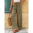 thumbnail image 5 of Eytino Womens Pants Wide Leg Loose Summer Boho Drawstring Elastic Waist Hollow Out Textured Beach Pants, 5 of 7