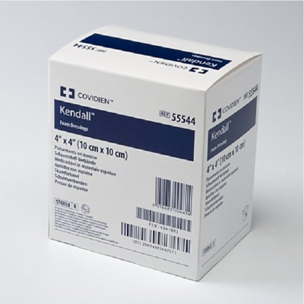 Kendall - Border Foam Gentle Adhesion - 3-1/2 X 3-1/2 Inch Square Adhesive with Border Sterile - 10/Carton