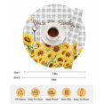 thumbnail image 6 of 13 Inch Round Placemats Set of 4, Yellow Sunflowers Non Slip Heat Insulation PP Table Mats, Summer Floral Elegant Pastoral Checkered Washable Place Mats for Kitchen Dining Party Table Decor, 6 of 7