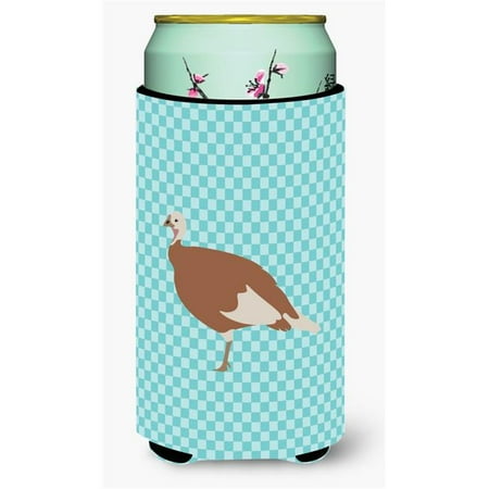 

Jersey Buff Turkey Hen Blue Check Tall Boy Beverage Insulator Hugger