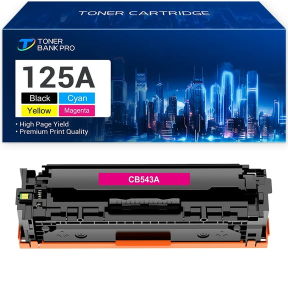 125A Toner Cartridges Compatible for HP 125A 125 A CB540A HP Color Laserjet MFP CP1518ni CM1312nfi CP1215 CM1312 MFP CP1515n CP1518 CP1515 Series Pritner Magneta 1PK