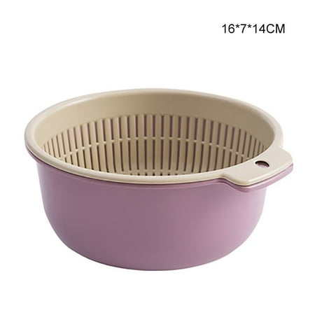 

Newly Double Layers Drain Bast Plastic Kitchen Strainer Colander Bowl Fruits & Vegetables Drain Bast Washing Strainer