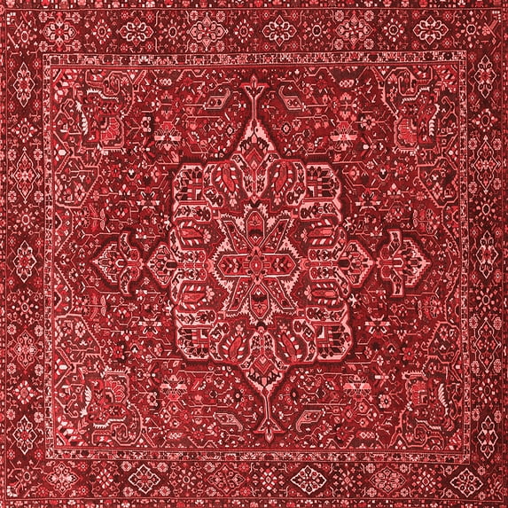 Ahgly Company Indoor Square Persian Red Traditional Area Rugs, 3' Square