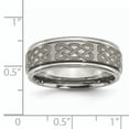 thumbnail image 6 of Chisel Titanium Brushed and Polished Celtic Laser Design 8mm Ridged Edge Band TB11B, 6 of 7