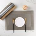 thumbnail image 1 of Nvzi Manteles individuales, 4 unidades, 45 x 30 cm, de PVC, para mesa, duraderos y fáciles de limpiar, ideales para la cocina, el comedor y el uso diario, color plata grisáceo., 1 of 4