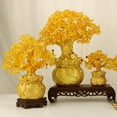 thumbnail image 2 of Novelty Lucky-Tree Home Decorations Yellow Crystal Money Tree Chinese Feng Shui Wealth Tree Desktop Ornament, 2 of 8