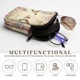 thumbnail image 5 of SEANATIVE Double Glasses Case Zipper Glasses Pouch Bags with 2 Compartment, Multifunctional Eyeglasses Case Mini Phone Purses Small Storage Bag for Eyeglasses, Vintage Hummingbird Floral, 5 of 7