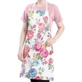 thumbnail image 5 of Pioneer Flower Floral Print Pattern Apron-Garden Aprons for Women with Pockets-Cotton Linen Waterproof Kitchen Cooking Gardening Aprons Adjustable for Kitchen,Cooking,BBQ and Salon 33x27 Inch, 5 of 7