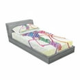 thumbnail image 3 of Modern Bedding Set with Sheet & Covers, Sketch Hand Drawn Image of a Cycling Man on Bike Sun Grass Artwork Print, Printed Bedroom Decor 2 Shams, 4 Sizes, Multicolor, by Ambesonne, 3 of 3