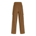 thumbnail image 5 of WAENQINLA Corduroy Pants Men Winter Casual Warm Cargo Pants with Pockets Button Loose Athletic Work Pants Orange XXL, 5 of 6