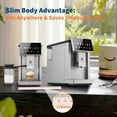 thumbnail image 4 of Automatic Espresso Maker with Built-in Grinder & Milk Frother, One-Touch Coffee Machine, 6 Custom Recipes, 1.5l Water Tank, Auto Self-Cleaning, 120v for Home & Office Use-Silver, 4 of 7