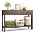 thumbnail image 5 of Aiho Console Table with 3 Drawers, Wood Entryway Table with Storage Shelf, Sofa Tables Narrow Long for Living Room, Entryway, Hallway, Foyer - Retro, 5 of 12