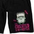 thumbnail image 2 of Universal Monsters Frankenstein I've Created A Monster Men's Black Sleep Pajama Shorts-Medium, 2 of 4