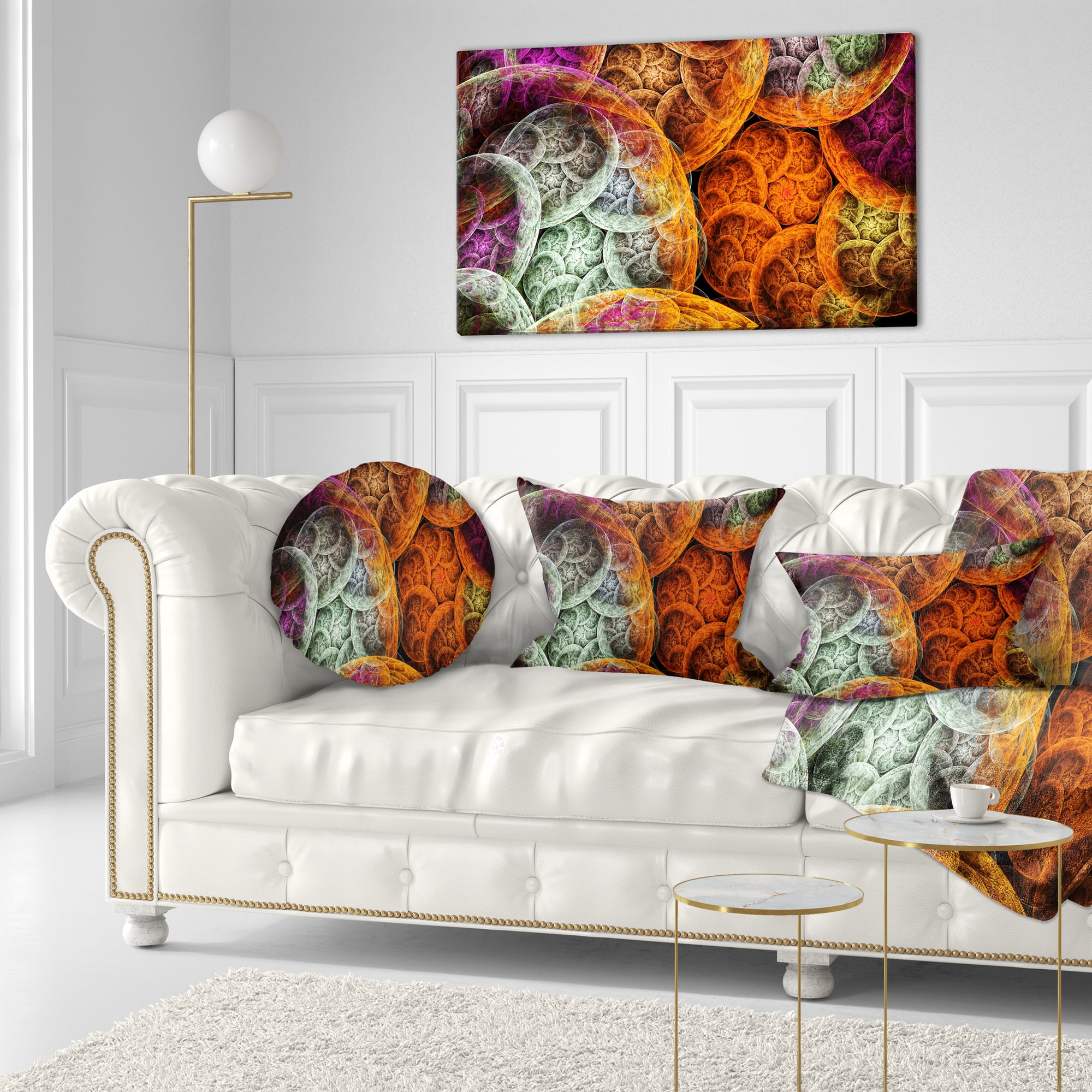 Designart Multi Color Dramatic Clouds - Abstract Throw Pillow - 12x20