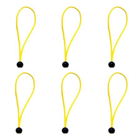 

6pcs/set 15cm/5.9 inch Strong Durable Ball Bungee Cords Travel Luggage Ties Rope Tent Accessories - Yellow