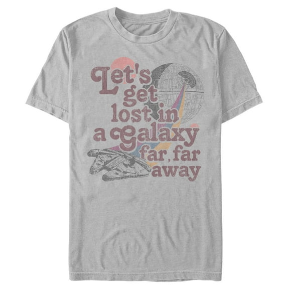Men's Star Wars Let's Get Lost in a Galaxy  Graphic Tee Silver Large