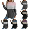 thumbnail image 2 of ShiShine Tunic Tops for Women Loose Fit Dressy Long Sleeve Sweaters Crew Neck Fall Clothing with Curved Hem, 2 of 5