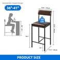 thumbnail image 6 of Dextrus Bar Stools Set of 2, PU Upholstered Breakfast Bar Stools Kitchen Barstools, Dining Room Chairs, Black, 6 of 9