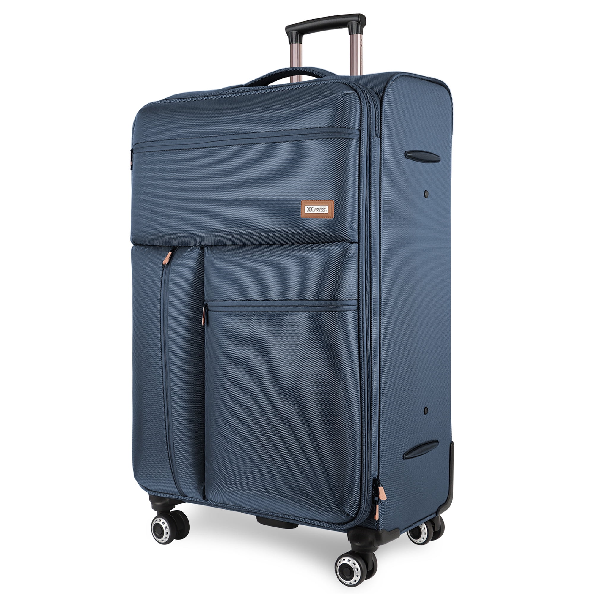 New York Xpress 30" Softside Large Checked Luggage Lightweight Expandable Spinner Suitcase with TSA Lock,Navy - XJ1901