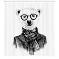 thumbnail image 3 of Ambesonne Black and White Shower Curtain, Sketch Bear, 69"Wx84"L, Black Grey and White, 3 of 3
