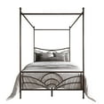 thumbnail image 3 of Home Design Denver King Metal Canopy Bed Frame with Arched Headboard and Central Support Leg, Brown, Easy Assembly, 3 of 10