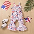 thumbnail image 4 of Utlike Girls Jumpsuit Toddler Independence Day Print Strappy Jumpsuit Flared Romper With Ruffle Trim Fashion Playsuits Size 12 Months-18 Months, 4 of 4